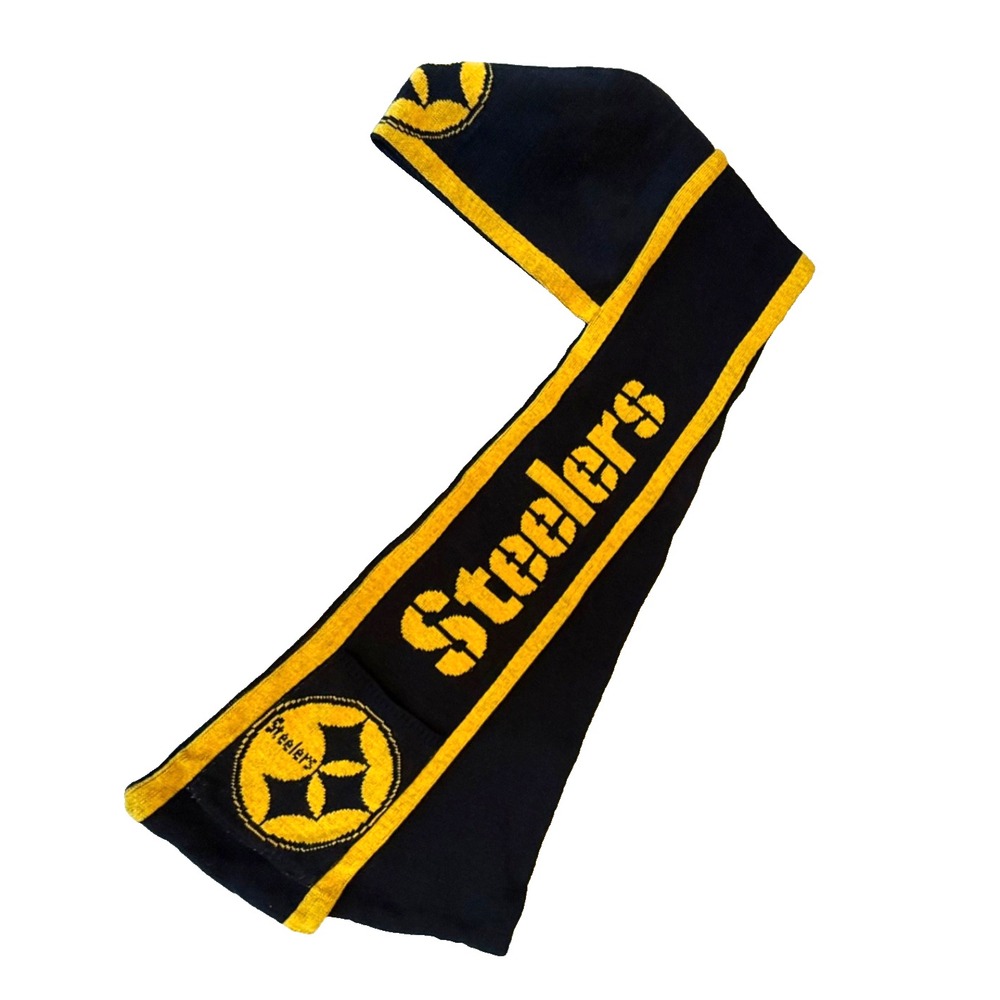 Pittsburg‎ Steelers Hooded Scarf with Pockets NFL Football Black/Yellow; OS; NWT